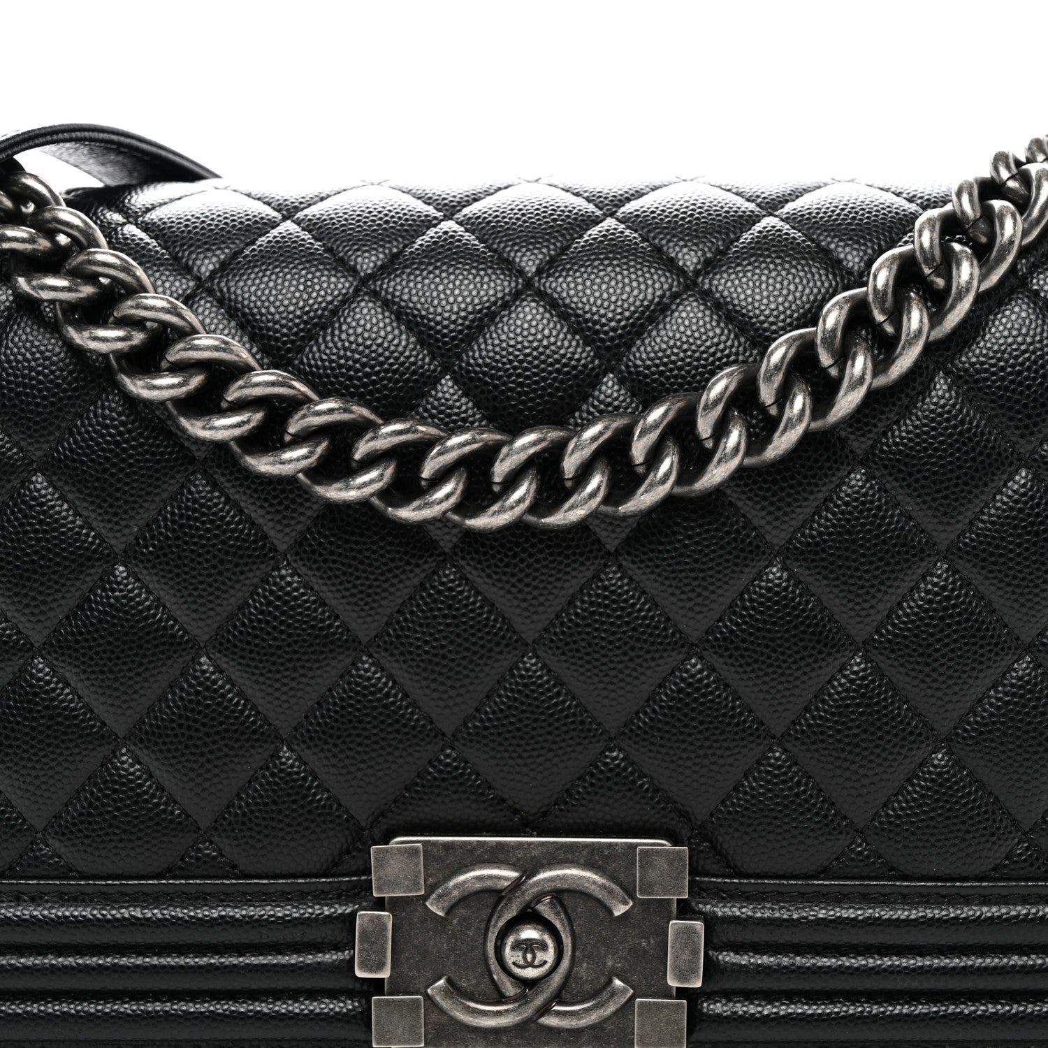 Chanel Caviar Quilted Medium Boy Flap Black 8 of 10