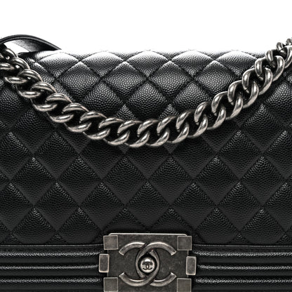 Chanel Caviar Quilted Medium Boy Flap Black 8 of 10