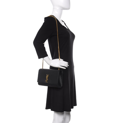 Saint Laurent Grain De Poudre Medium Classic Monogram Kate Satchel Black 2 of 11