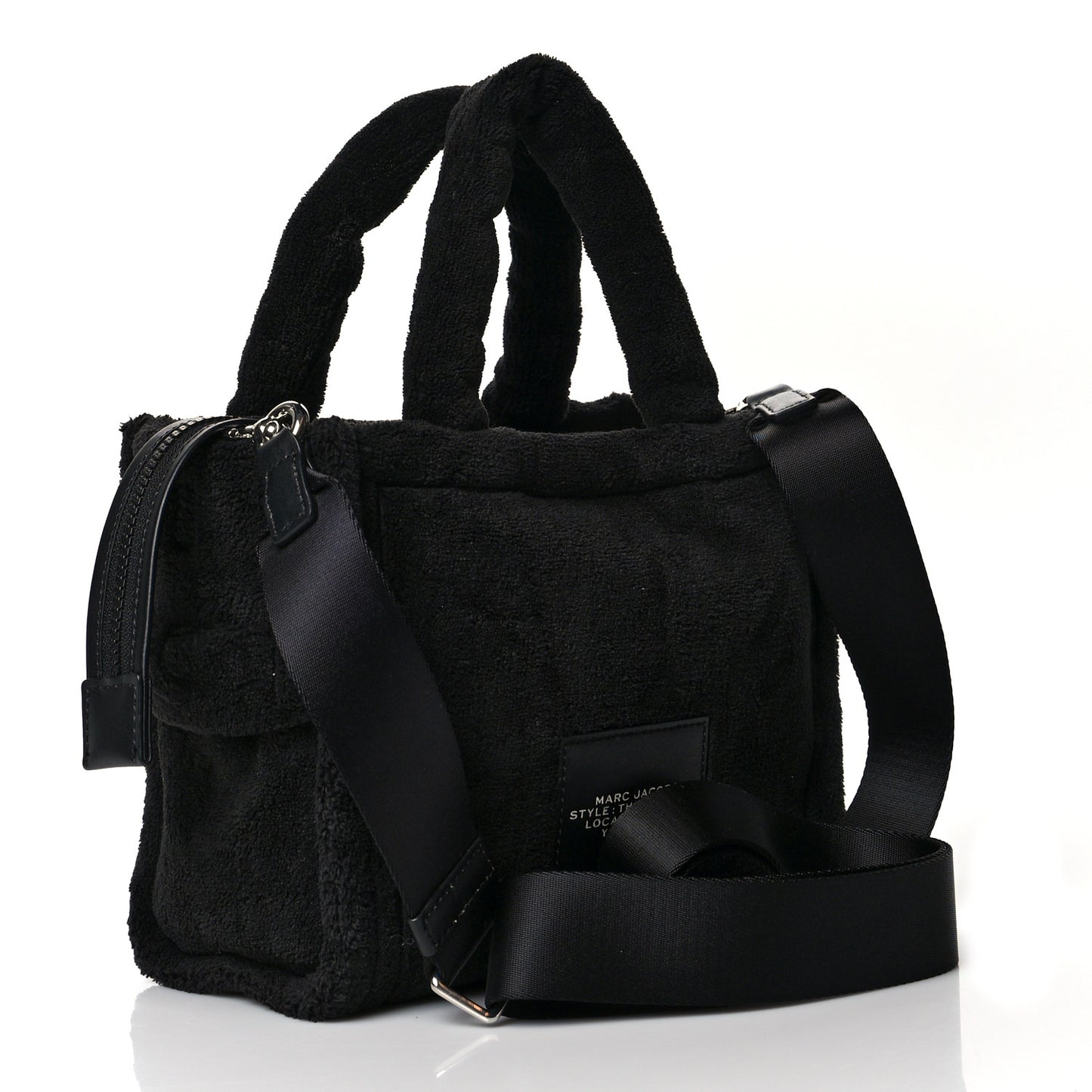 Polyester Mini Terry Tote Bag Black Nickel