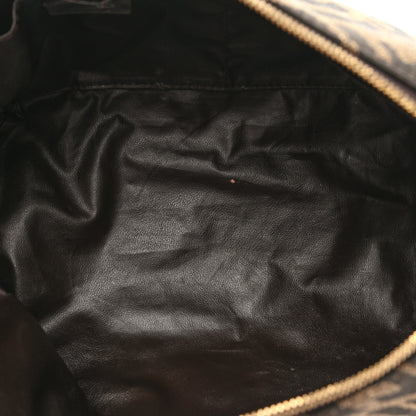 Fendi X SARAH COLEMAN Fabric Jacquard Vitello King FF Vertigo Medium Trapezoid Beauty Pouch Tobacco Moro Black 5 of 11