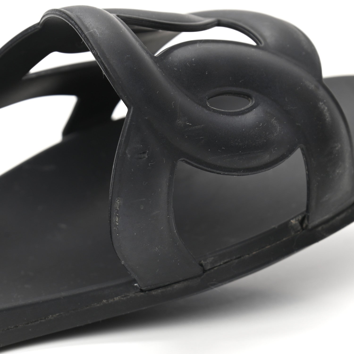 Hermes Rubber Aloha Sandals 37 Black 8 of 8