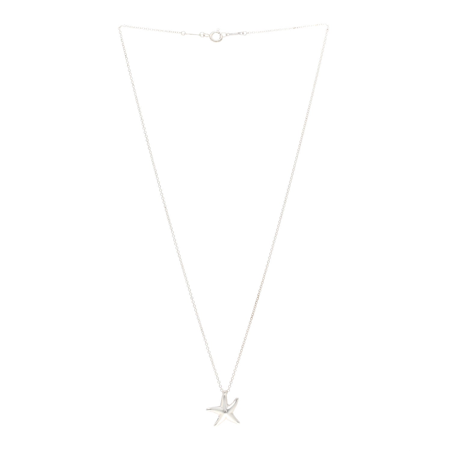 Tiffany Sterling Silver 15mm Elsa Peretti Starfish Pendant Necklace 3 of 4