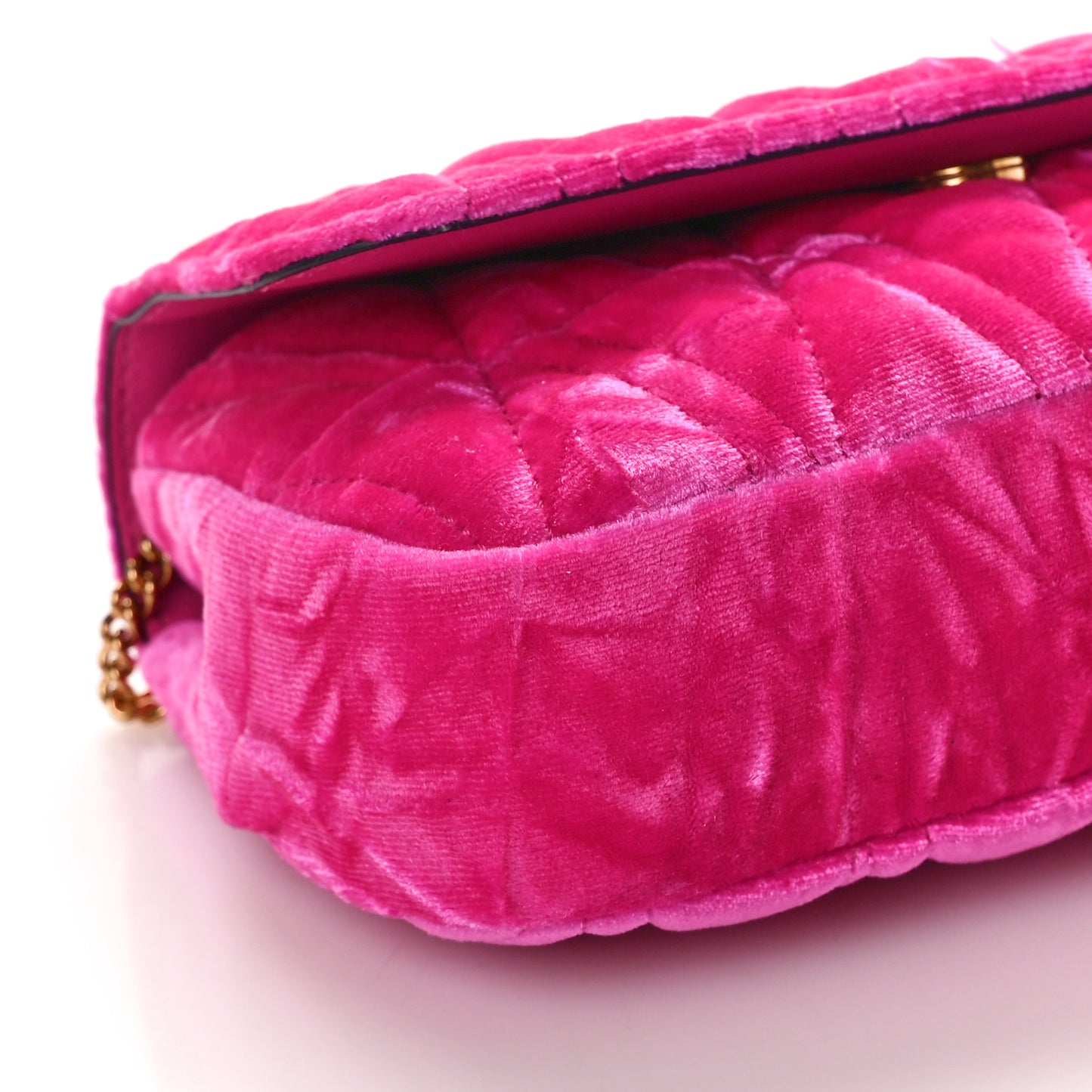 Velvet Quilted Virtus Evening Bag Pink