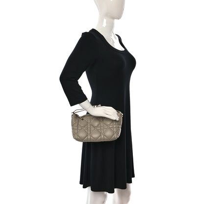 Christian Dior Calfskin Macrocannage Medium Diortravel Nomad Pouch Sand 2 of 10