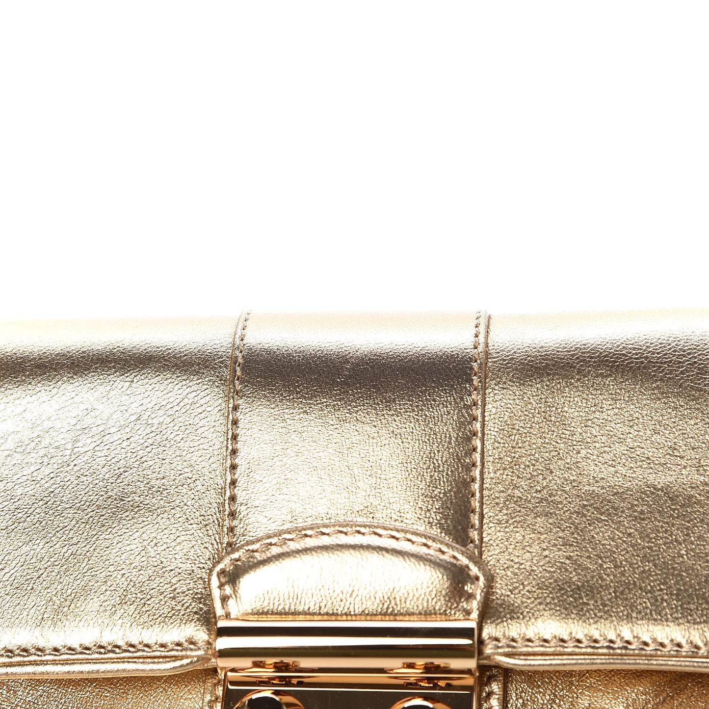 Metallic Lambskin SC Slim Clutch Gold