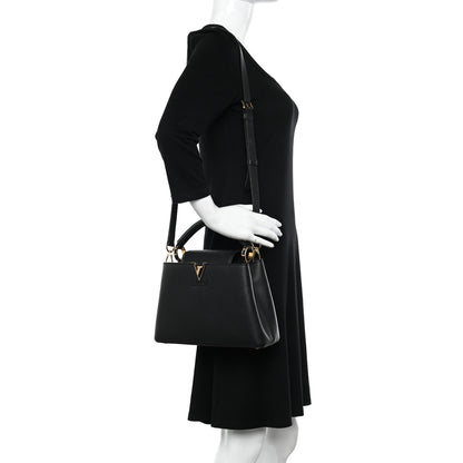 Louis Vuitton Taurillon Capucines BB Black 2 of 11