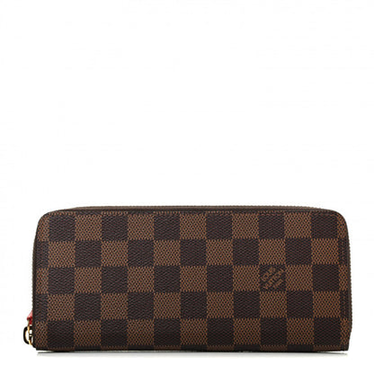 Louis Vuitton Damier Ebene Clemence Wallet Cherry 1 of 7