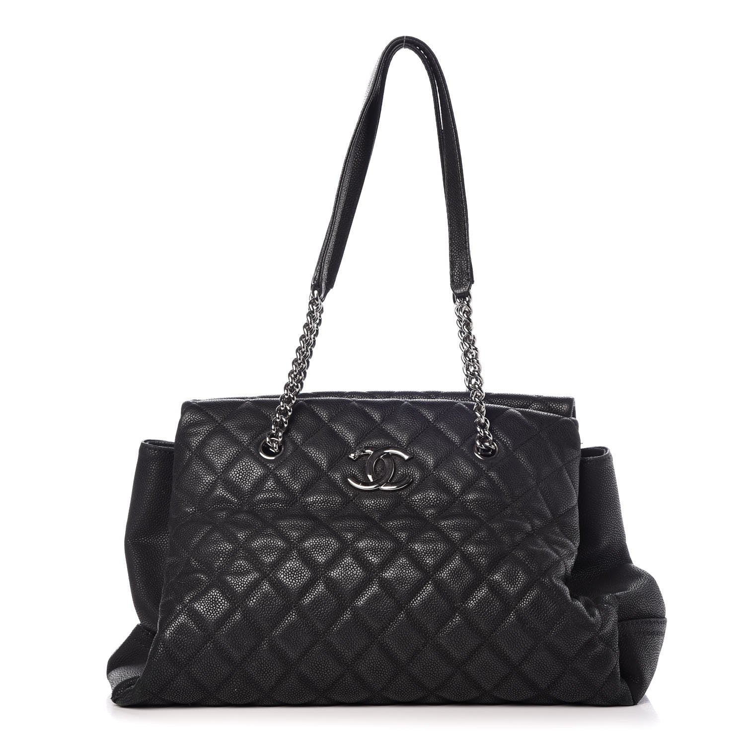 Chanel Iridescent Caviar Quilted Lady Pearly Tote Black 1 of 9