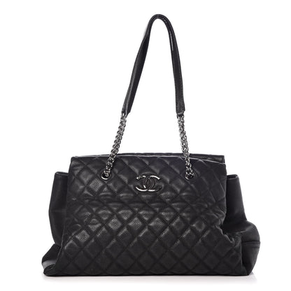 Chanel Iridescent Caviar Quilted Lady Pearly Tote Black 1 of 9