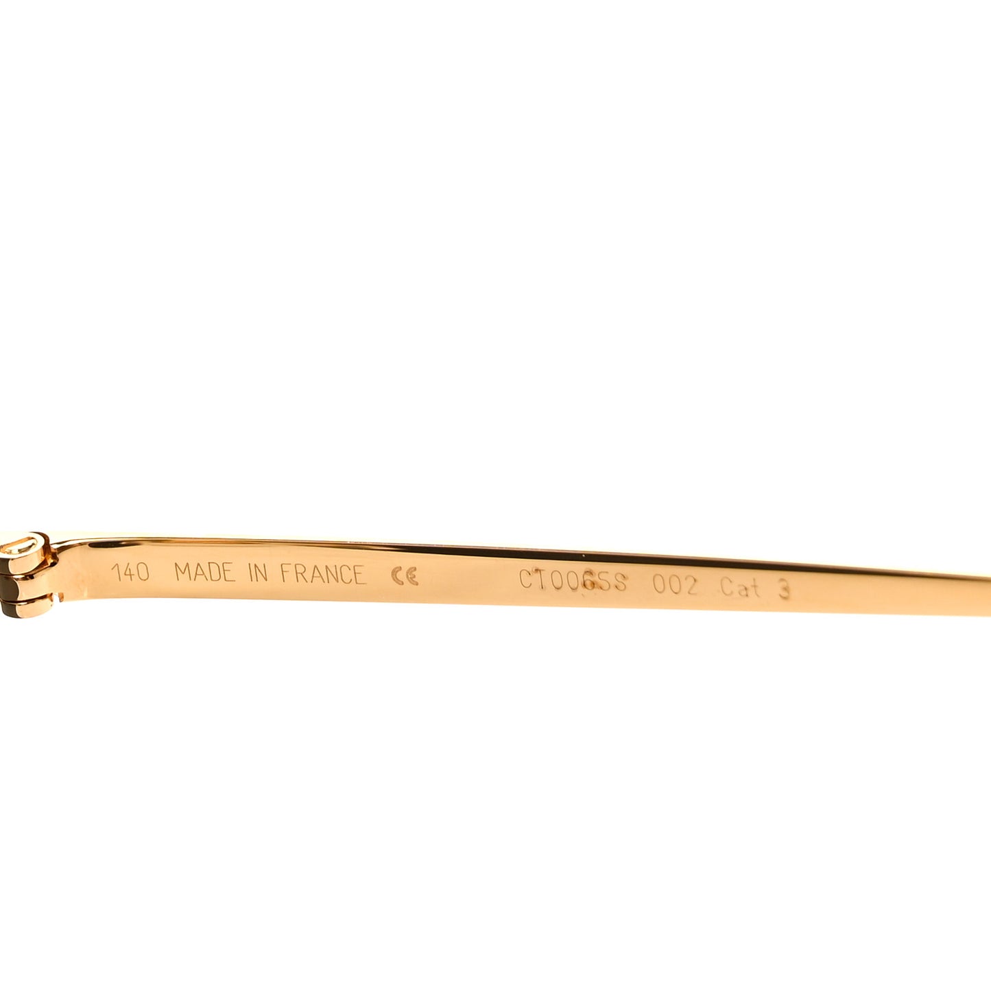 Santos de Cartier Aviator Sunglasses CT0065S Gold Black