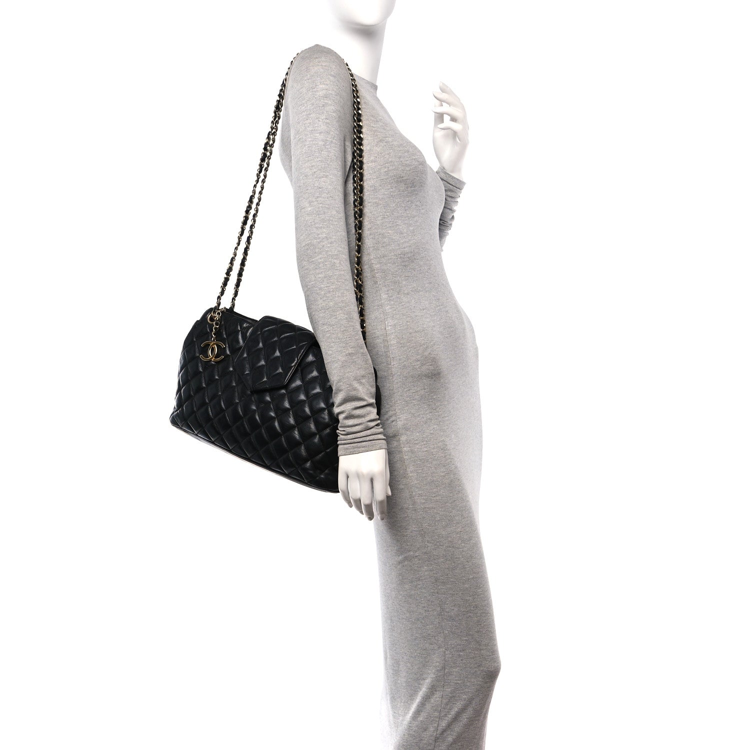 Chanel Lambskin Quilted Shoulder Bag Black 2 of 10