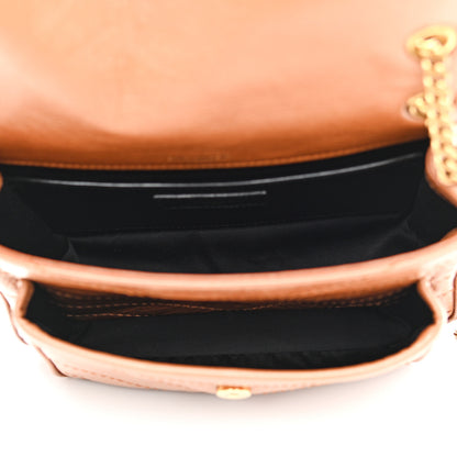 Saint Laurent Crinkled Calfskin Matelasse Monogram Baby Niki Chain Satchel Light Caramel 6 of 10