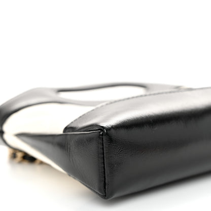 Chanel Shiny Crumpled Calfskin Quilted Nano 31 Shopping Bag White Black 9 of 11