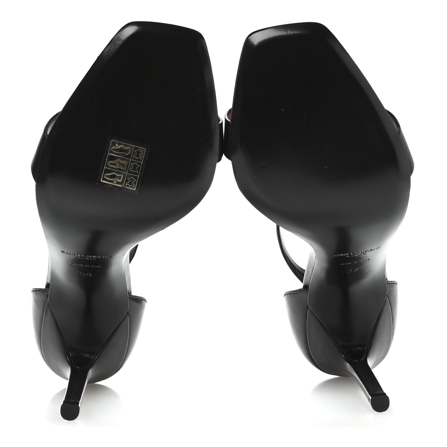 Calfskin Tripon Amber 105 Ankle Strap Sandals 39 Black