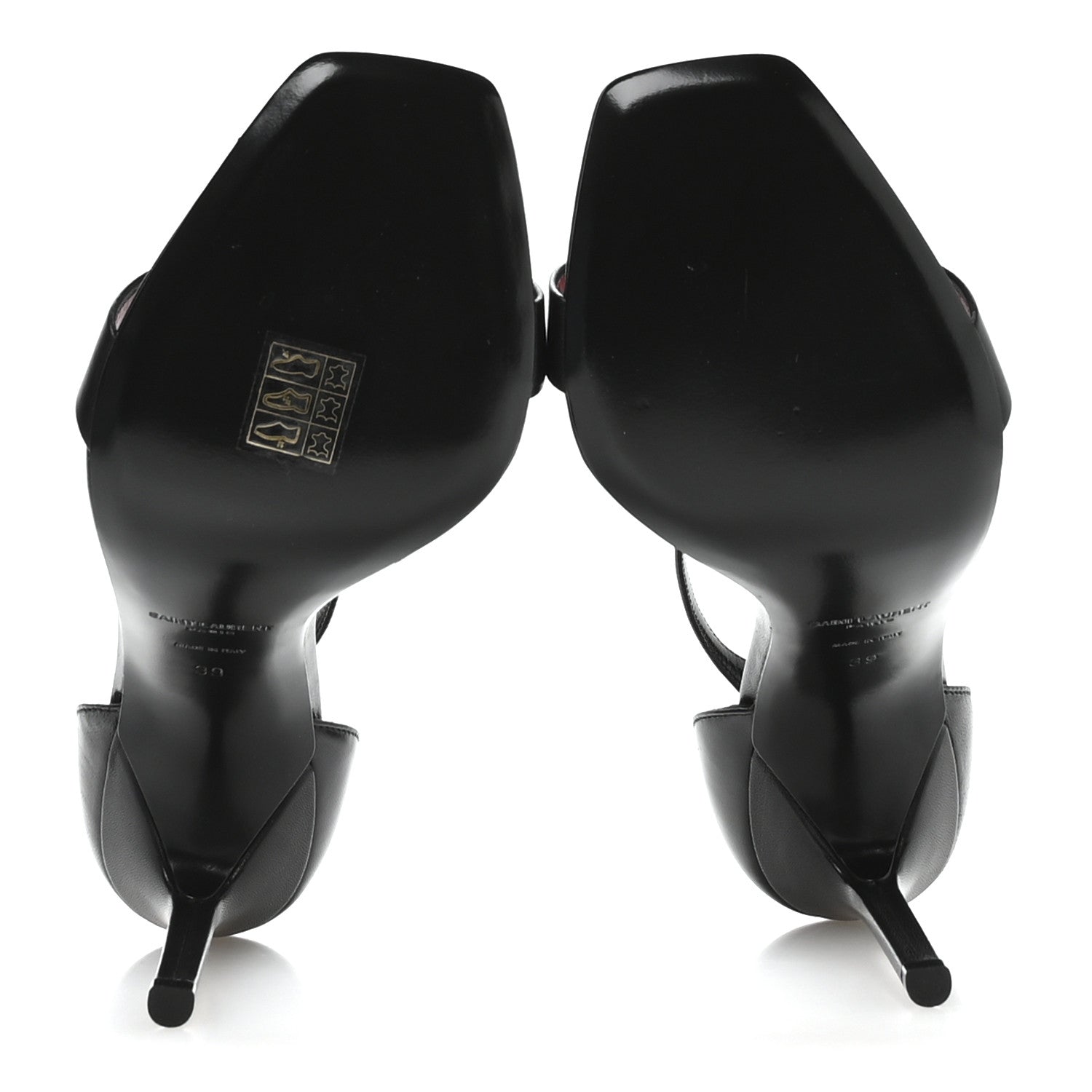 Saint Laurent Calfskin Tripon Amber 105 Ankle Strap Sandals 39 Black 6 of 8