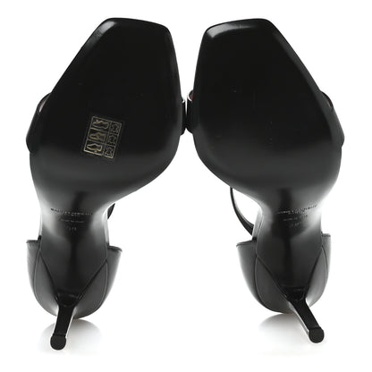 Saint Laurent Calfskin Tripon Amber 105 Ankle Strap Sandals 39 Black 6 of 8