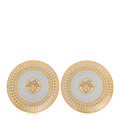 Hermes Porcelain Mosaique au 24 Dessert Plate Set of 2 1 of 6
