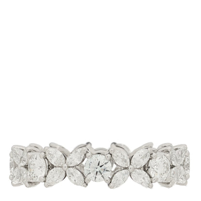 Tiffany Platinum Diamond Victoria Alternating Band Ring 49 5 1 of 5