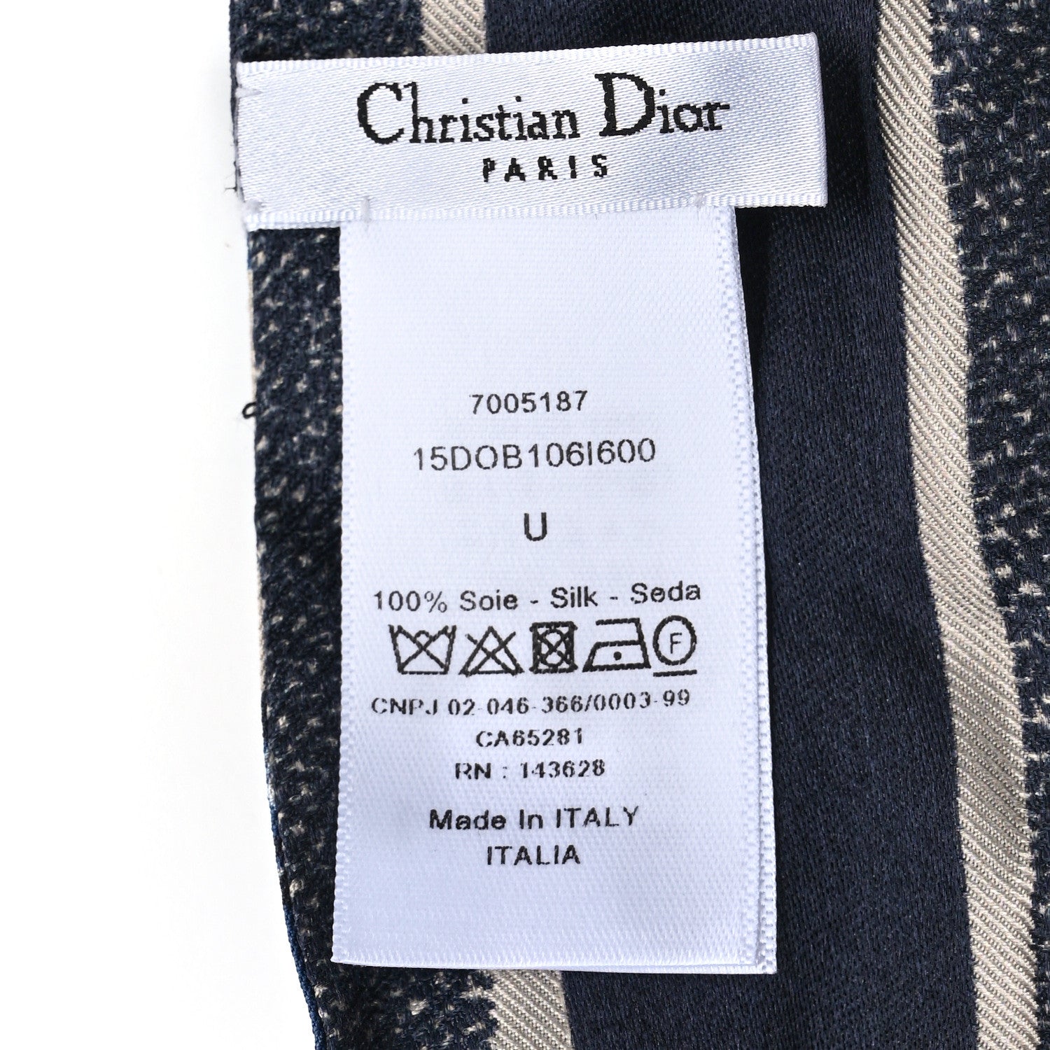 Christian Dior Silk Oblique Mitzah Scarf Blue 3 of 4