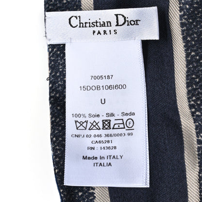 Christian Dior Silk Oblique Mitzah Scarf Blue 3 of 4