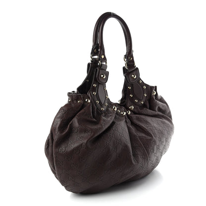 Gucci Guccissima Studded Pelham Shoulder Bag Dark Brown 2 of 8
