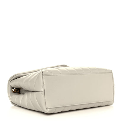 Saint Laurent Calfskin Y Quilted Monogram Small Loulou Chain Satchel Ivory 4 of 12