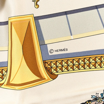 Hermes Silk Grand Apparat Forever Scarf 90 Creme Gold Multicolore 3 of 4