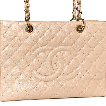 Chanel Caviar Quilted Grand Shopping Tote GST Beige Clair 8 of 11