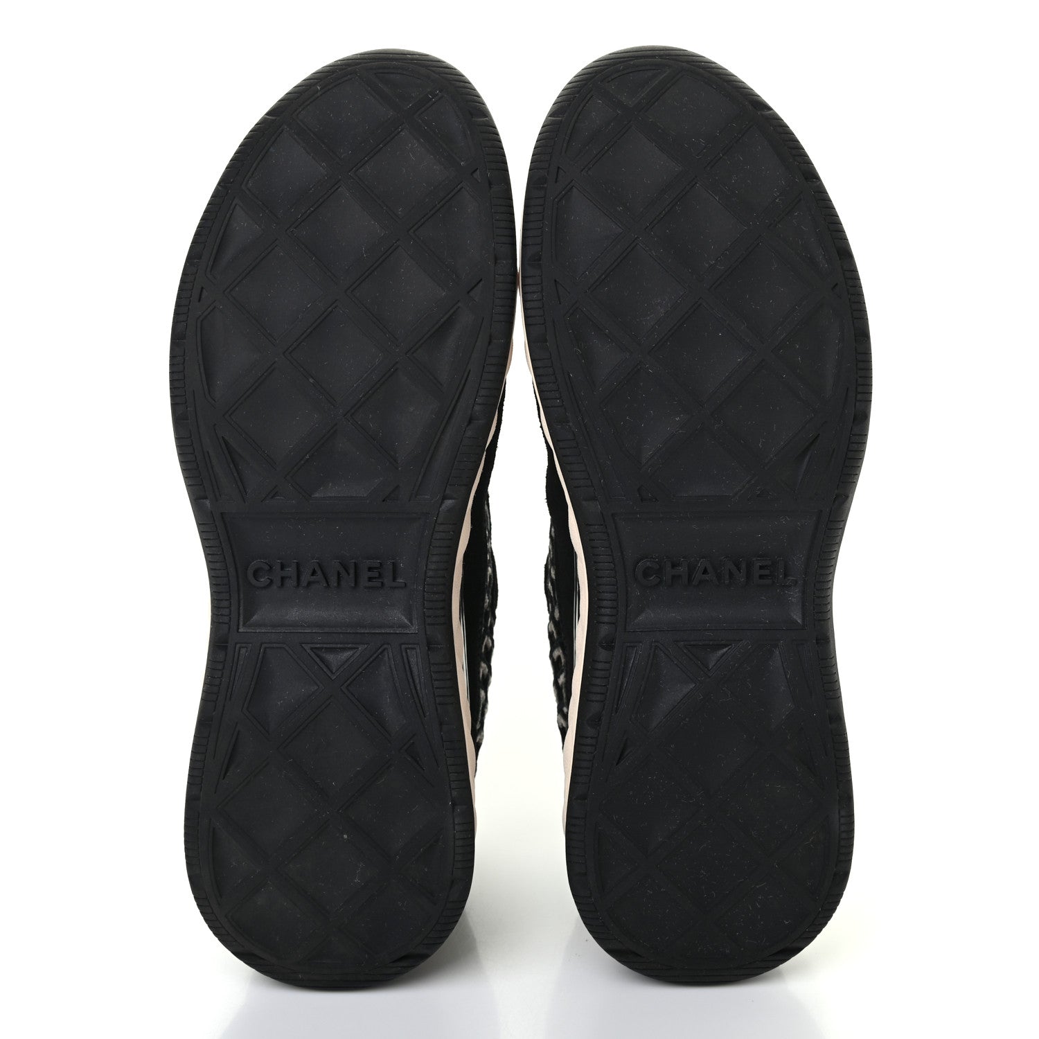 Chanel Suede Calfskin Embroidered CC Sneakers 38.5 Black 5 of 7