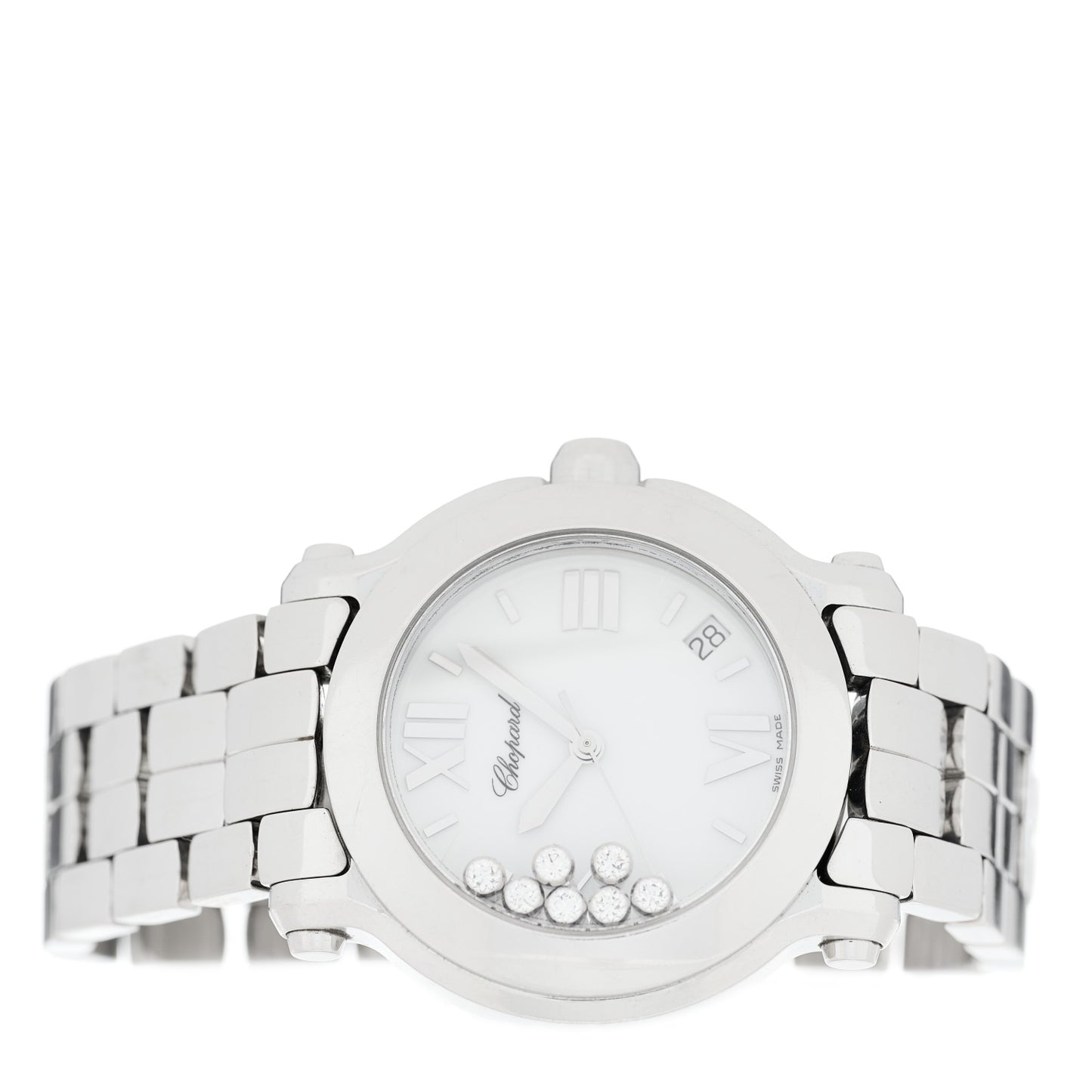 Stainless Steel 7 Diamond 36mm Happy Sport Quartz Watch