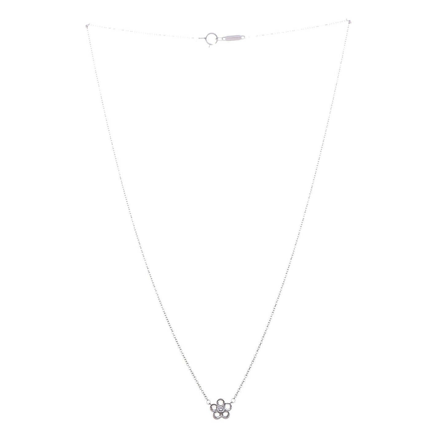 Platinum Diamond Flower Necklace