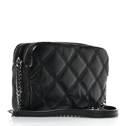 Saint Laurent Grained Lambskin Quilted Mini Becky Double Zip Bag Black 3 of 11