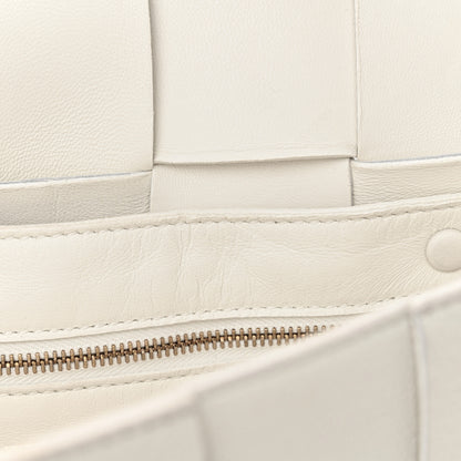 Bottega Veneta Grained Calfskin Maxi Intrecciato Cassette Crossbody Bag White 11 of 11