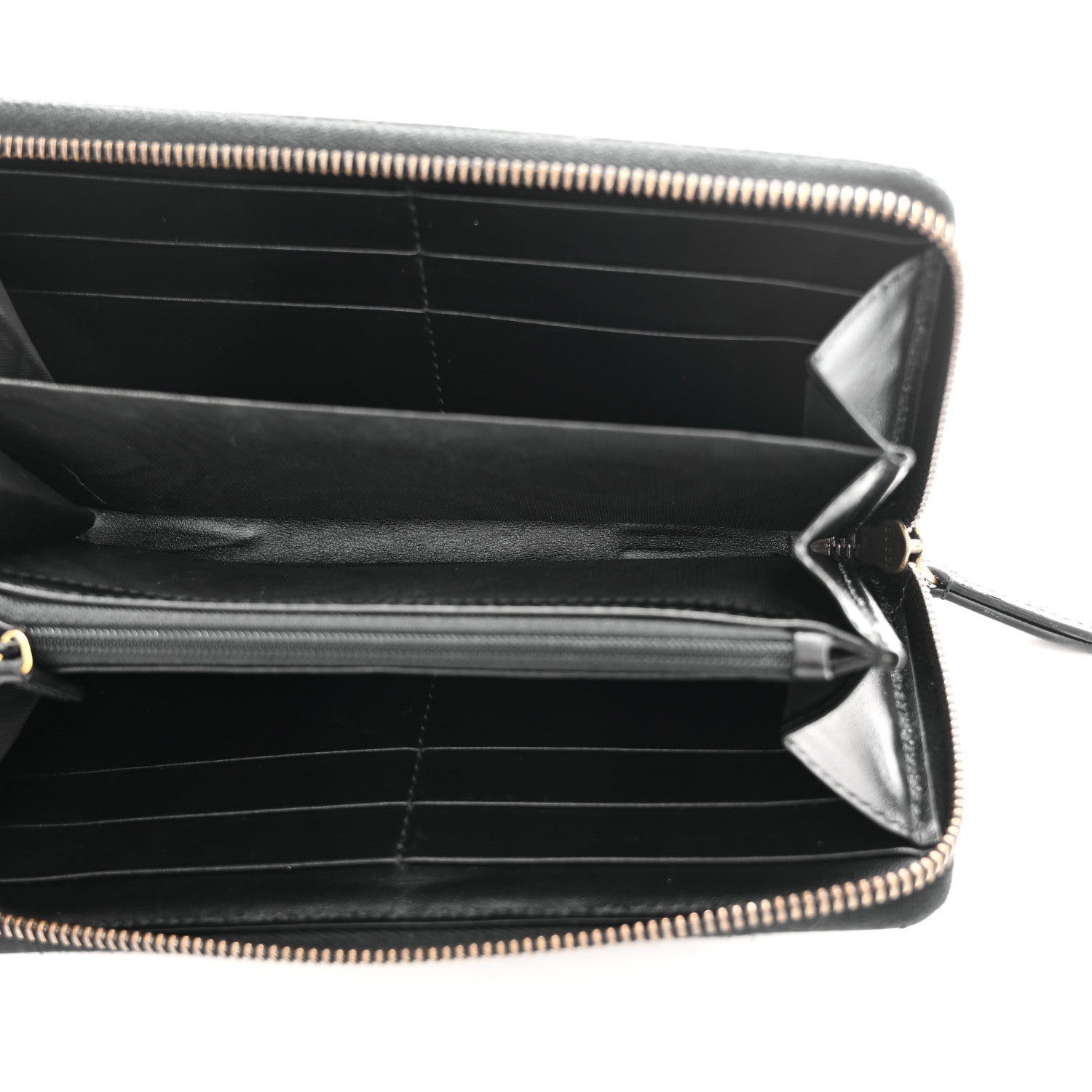Gucci Calfskin Matelasse GG Marmont Zip Around Wallet Black 5 of 8