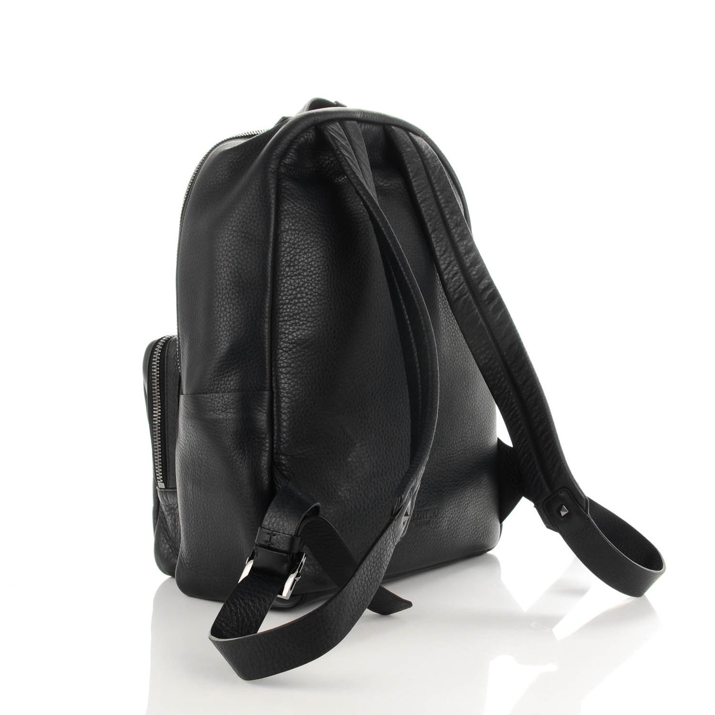 Grained Calfskin Rockstud Backpack Navy