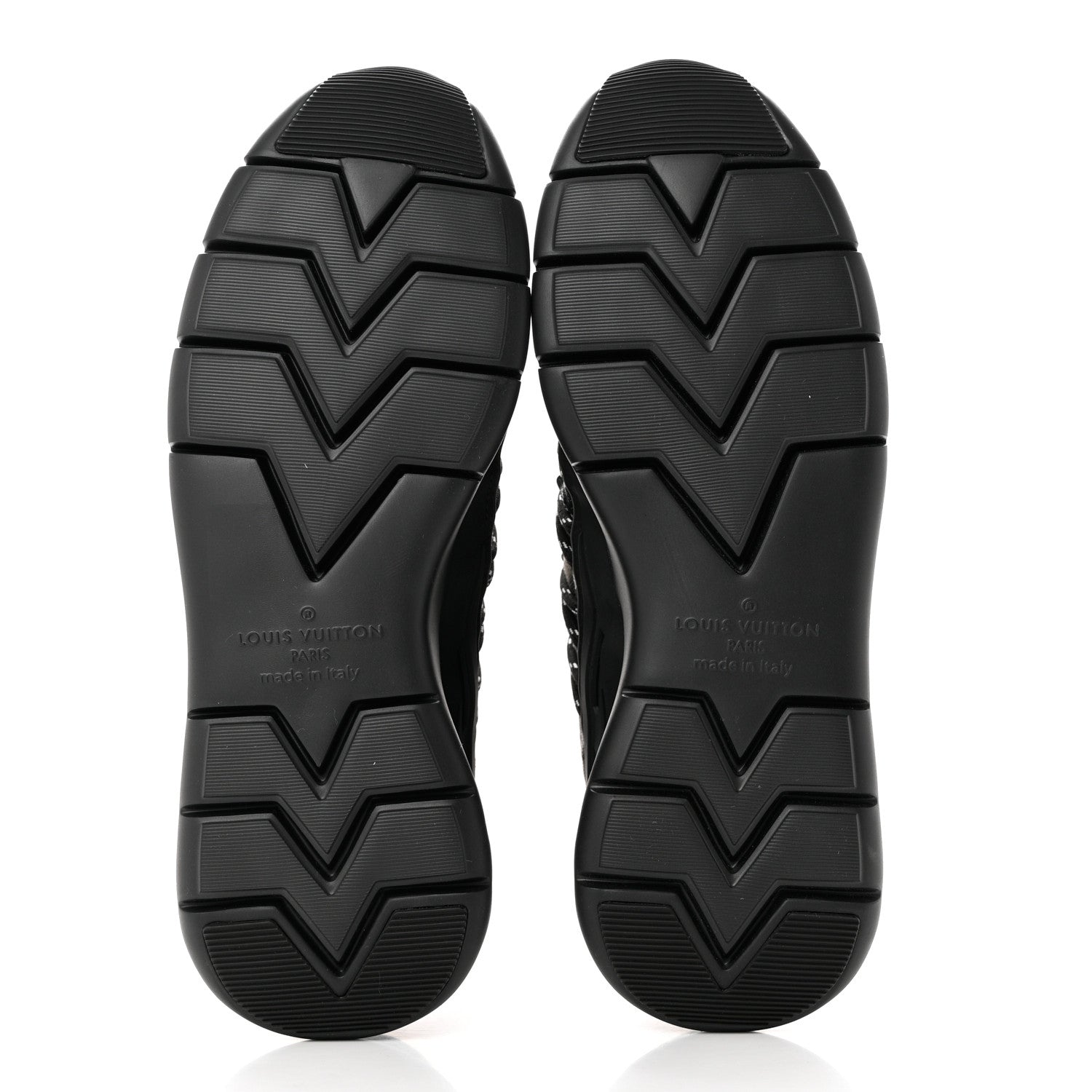 Louis Vuitton Denim Rubber Monogram Tie Dye Mens Fastlane Low Sneakers 8.5 Black 5 of 8