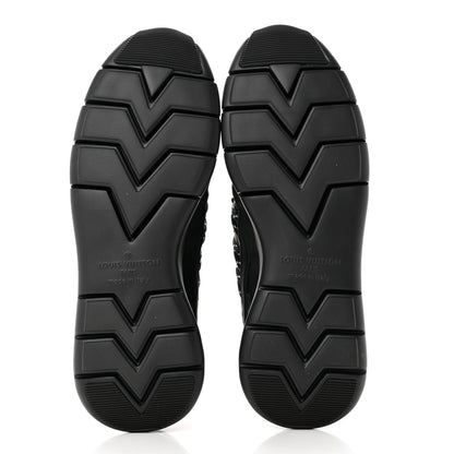 Louis Vuitton Denim Rubber Monogram Tie Dye Mens Fastlane Low Sneakers 8.5 Black 5 of 8