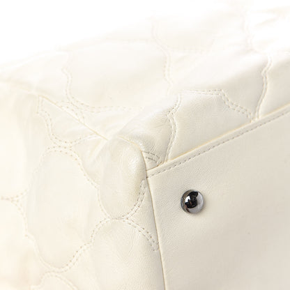 Chanel Lambskin Cells Accordion Tote Dark White 9 of 13