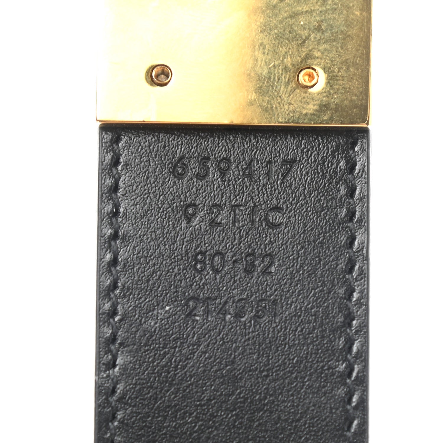 Gucci GG Supreme Monogram Plutone Calfskin Double G Reversible 30mm Belt 80 32 Beige Ebony Black 4 of 5