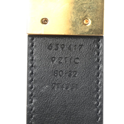 Gucci GG Supreme Monogram Plutone Calfskin Double G Reversible 30mm Belt 80 32 Beige Ebony Black 4 of 5