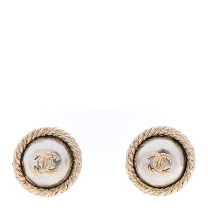Chanel Pearl CC Round Earrings Gold 1 of 4