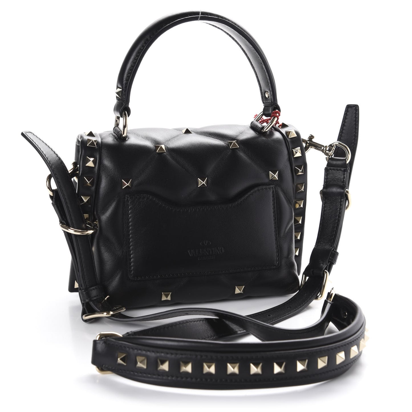 Nappa Mini Candystud Top Handle Bag Black