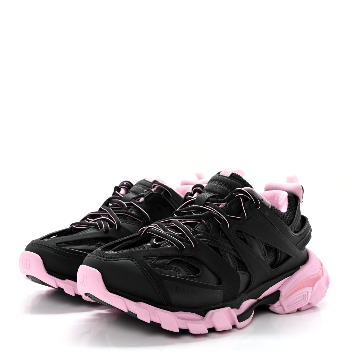 Mesh Nylon Bi-Color Womens Track Sneakers 38 Black Pink