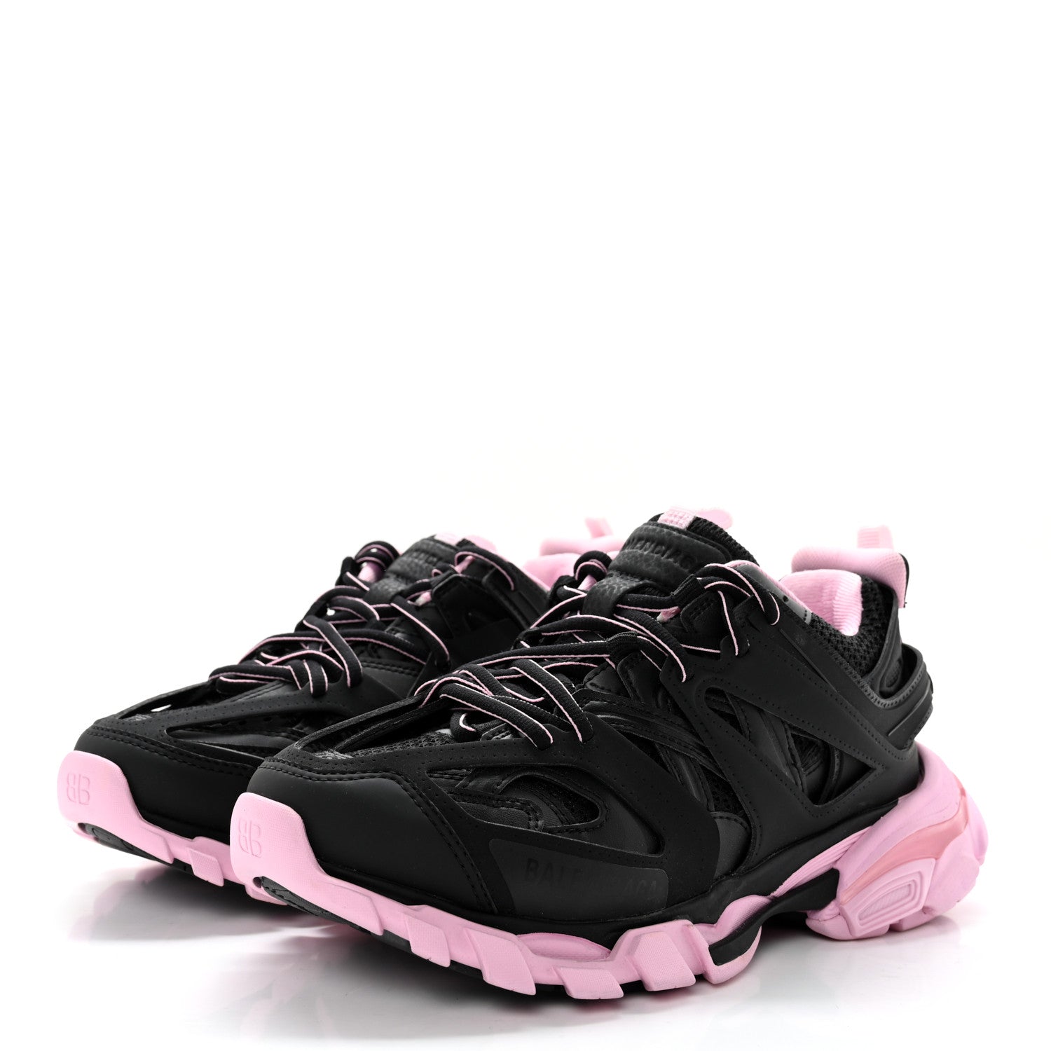 Balenciaga Mesh Nylon Bi-Color Womens Track Sneakers 38 Black Pink 3 of 7