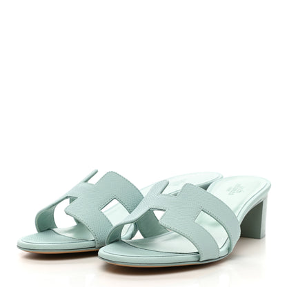 Hermes Epsom Oasis Sandals 37 Vert Embrun 3 of 8