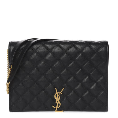 Saint Laurent Lambskin Quilted Large Becky Chain Bag Black 1 of 10