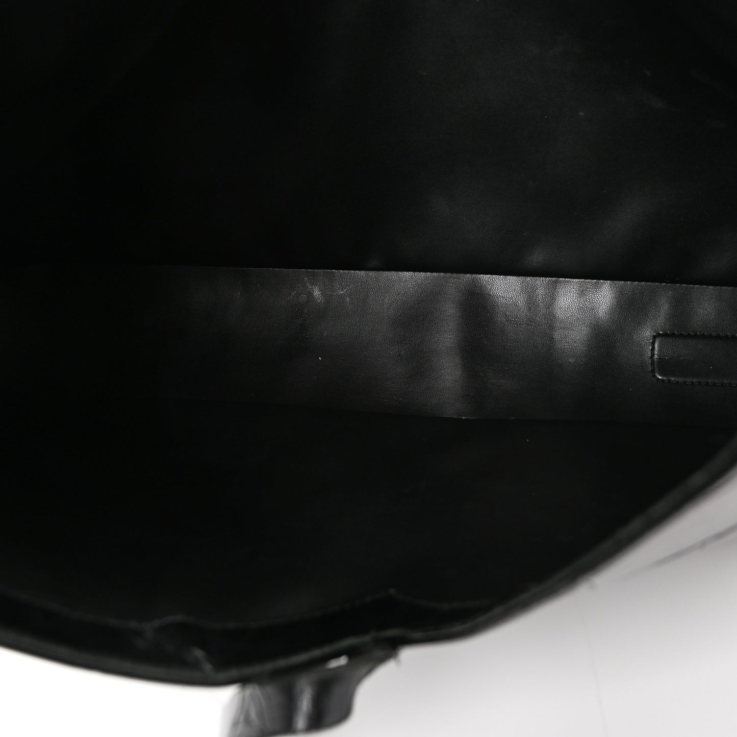 Calfskin Crocodile Embossed Large Cut Out Shoulder Bag Black