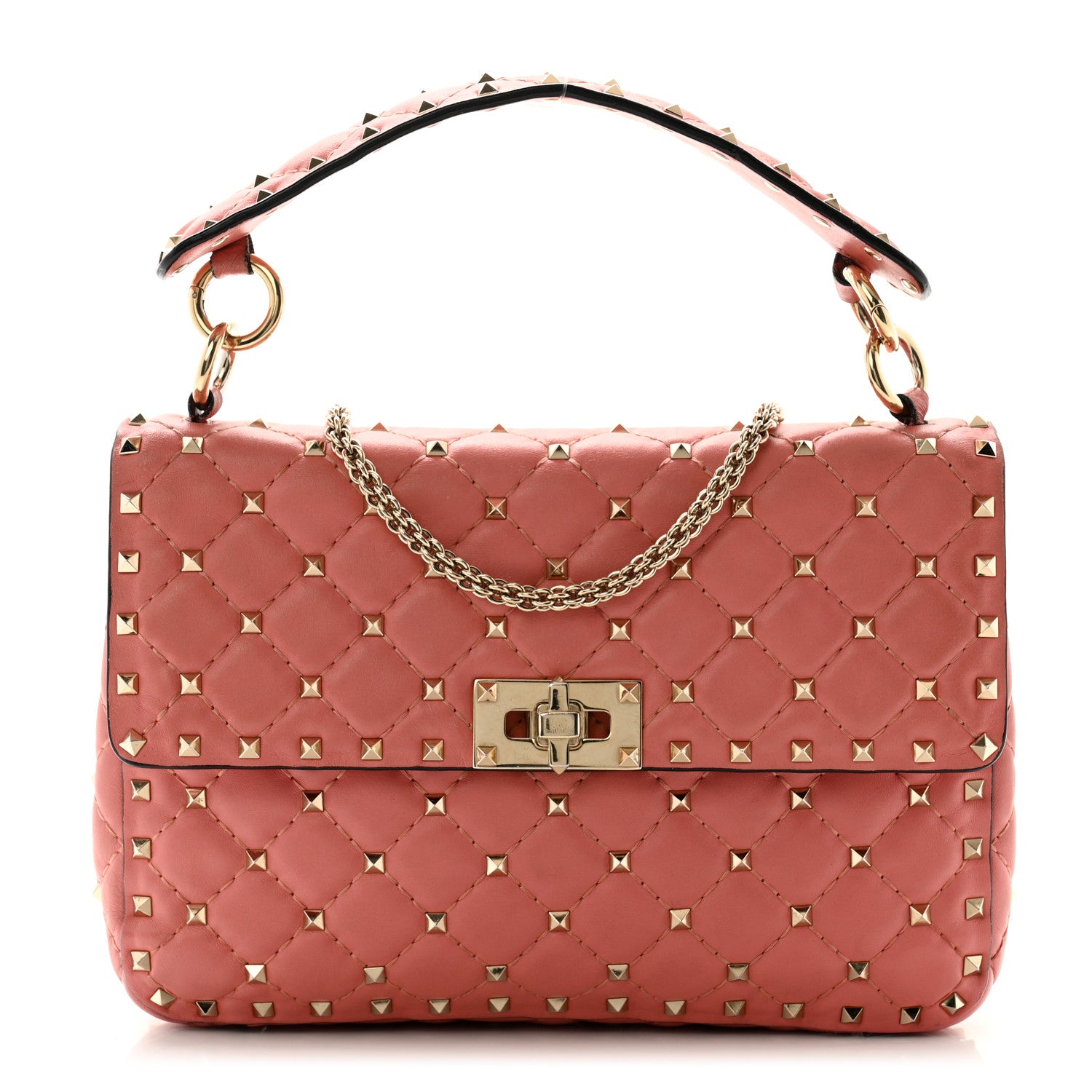 Valentino Garavani Nappa Medium Rockstud Spike Shoulder Bag Paradise Rose 1 of 10