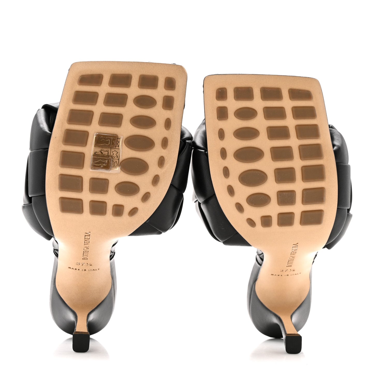 Nappa Maxi Intrecciato Lido Mule Sandals 37.5 Black